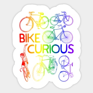 Bike Curious (PRIDE Rainbow) Sticker